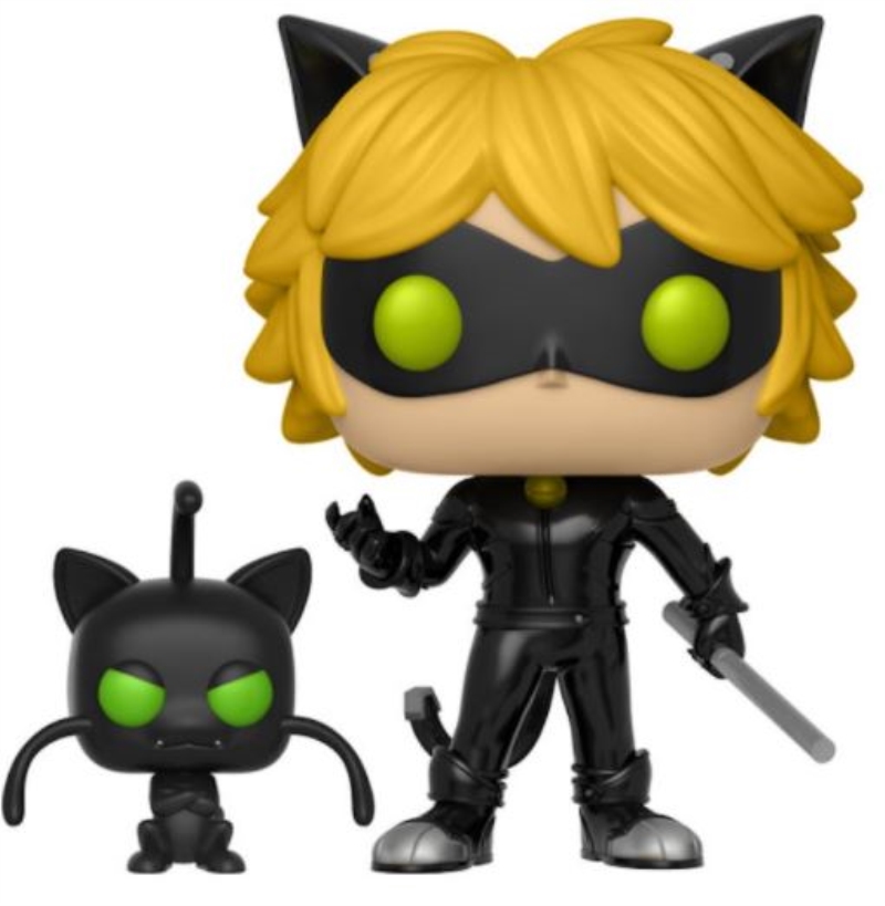 FUNKO ACTION FIGURES FUNKO POP & BUDDY MIRACULOUS: CAT NOIR W/ PLAGG